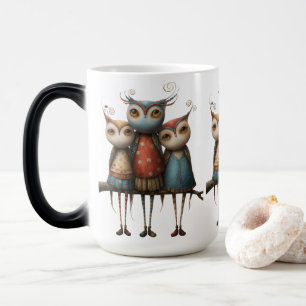 Mug Magic Hiboux fantaisistes vintage – Amis de la forêt rét
