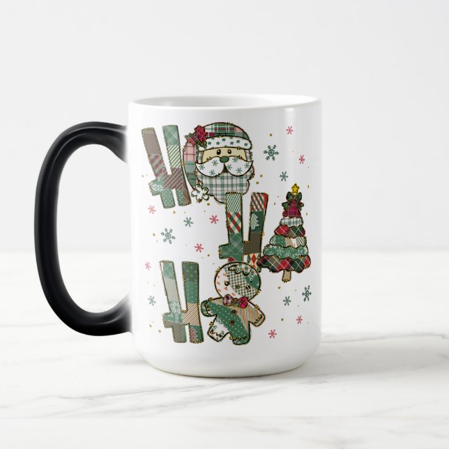 Mug Magic Ho Ho Ho Christmas Festive Patchwork (Gauche)