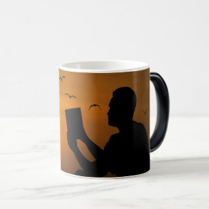 Mug Magic Homme Lecture livre se détendre seul Nature Sunset