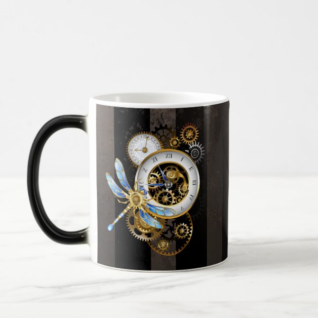 Mug Magic Horloge à vapeur avec libellule mécanique (Gauche)