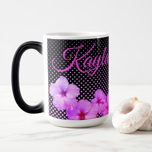 Mug Magic Hot Pink Hibiscus  (Avec donut)