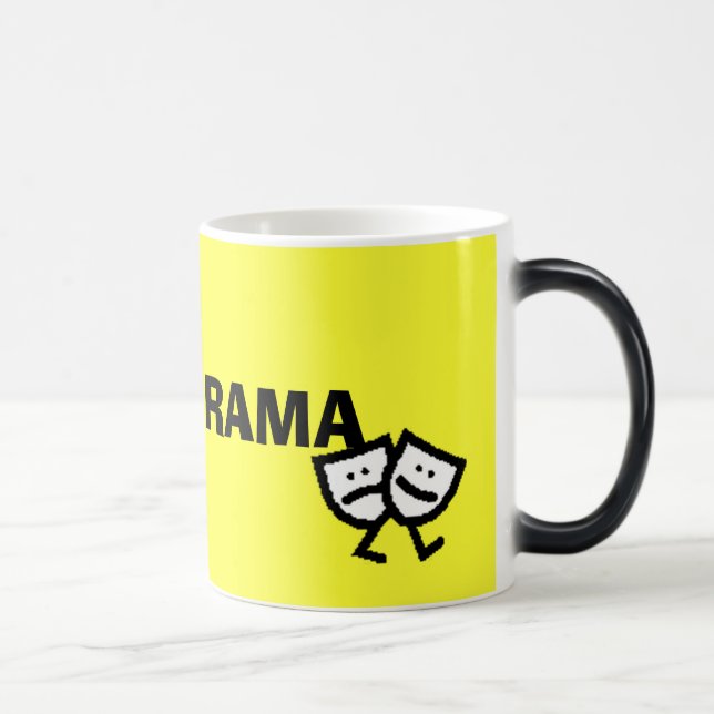 Mug Magic I LOVE DRAMA avec masques de marche qui transforme (Droite)