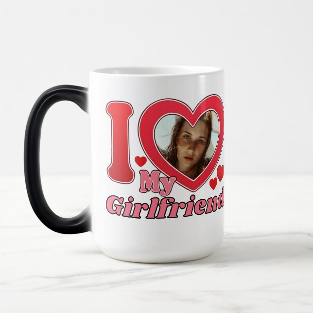 Mug Magic I Love My Girlfriend Petit ami Femme Mari Photo (Gauche)