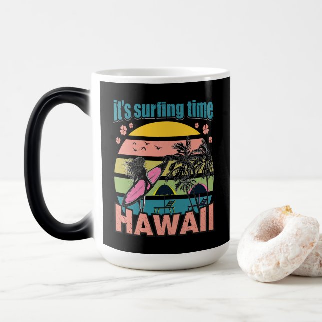 Mug Magic Il est temps de surfer - Hawaii (Avec donut)