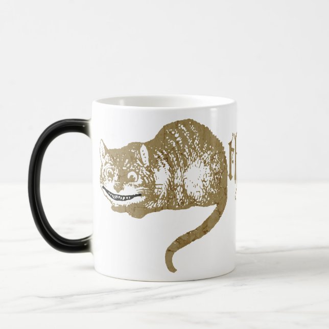 Mug Magic Illustration de chat Cheshire vintage (Gauche)