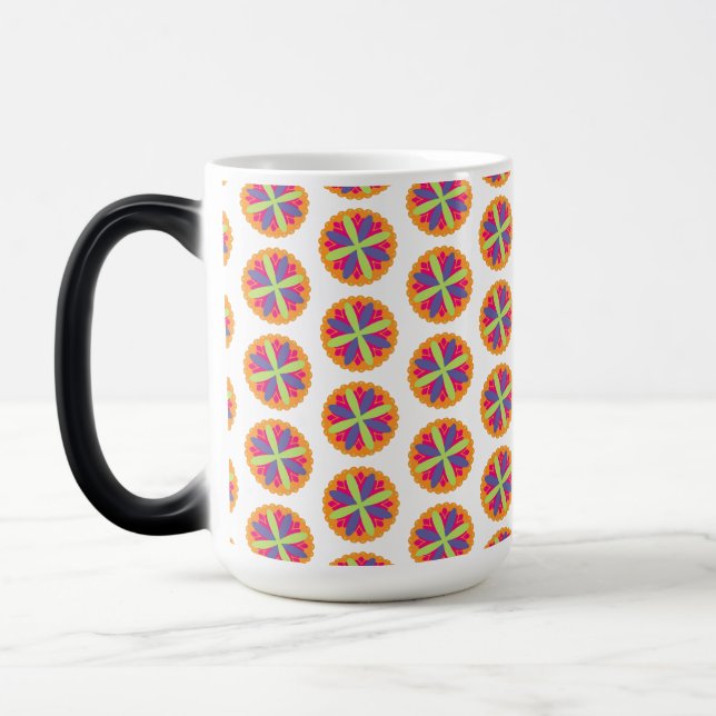 Mug Magic Illustration de formes florales orange (Gauche)