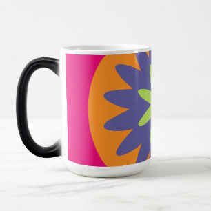 Mug Magic illustration de formes florales orange et rose