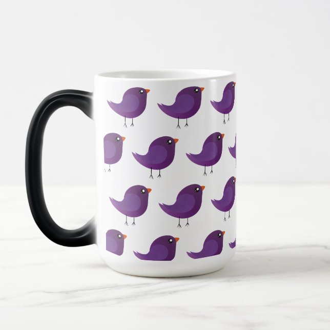Mug Magic Illustration de petit oiseau violet mignon (Gauche)