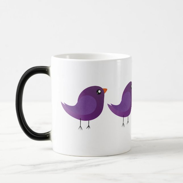 Mug Magic Illustration de petit oiseau violet mignon (Gauche)