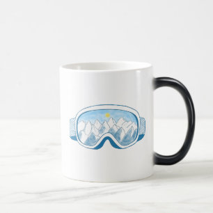 Mug Magic Illustration des lunettes de ski de montagne