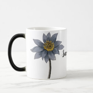 Mug Magic Illustration du lotus bleu dessiné à la main (PERS
