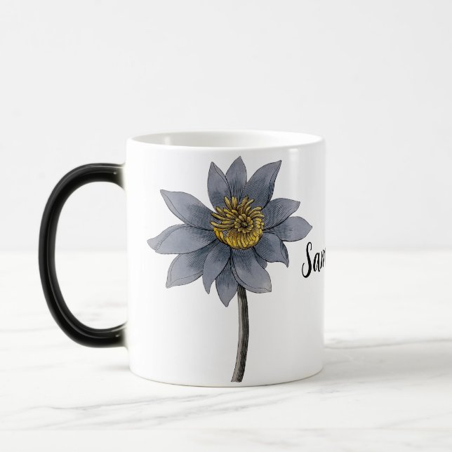 Mug Magic Illustration du lotus bleu dessiné à la main (PERS (Gauche)