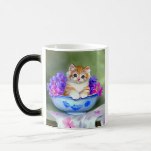 Mug Magic Illustration vintage de chaton orange et blanc
