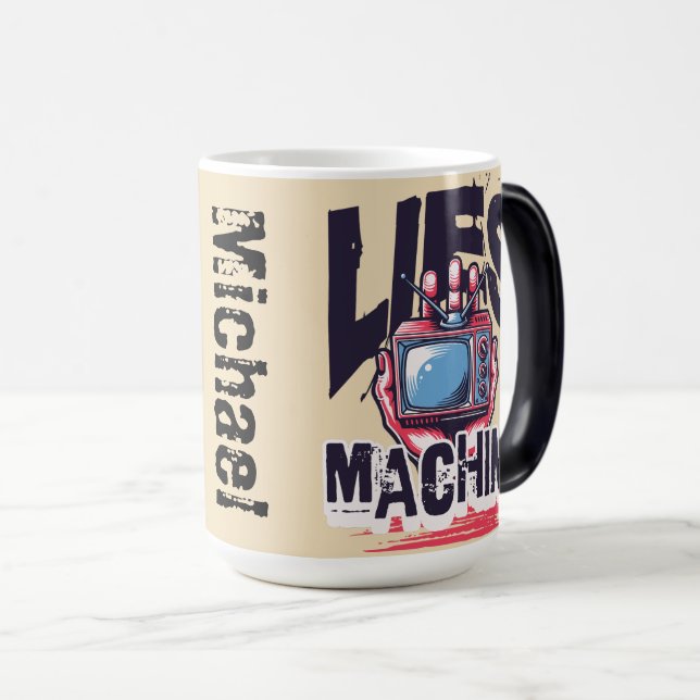 Mug Magic Image rétro Cool de nom personnalisé Télévision gr (Devant droit)