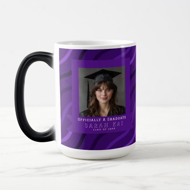 Mug Magic Impression à rayures grasses Collège Diplômé (Gauche)