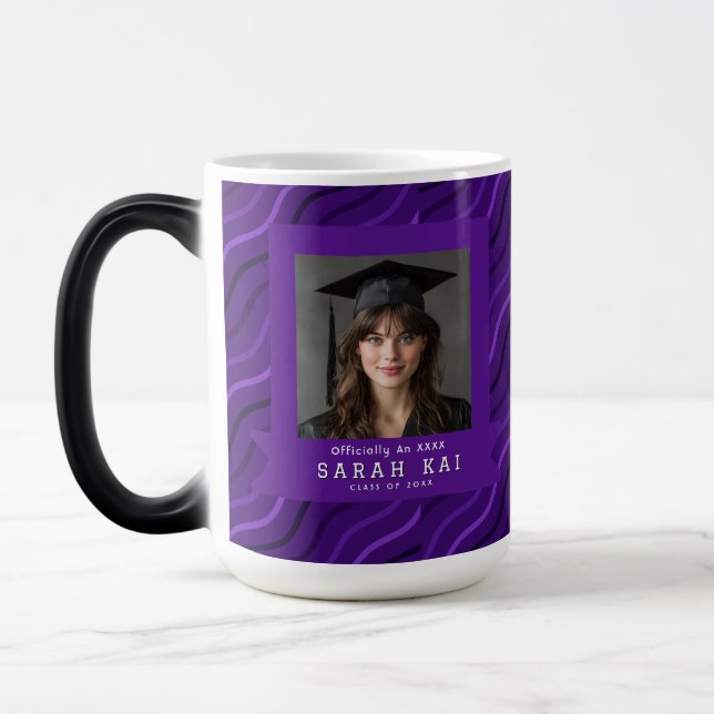 Mug Magic Impression à rayures grasses Collège Diplômé (Gauche)