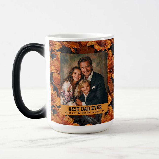 Mug Magic Impression d'Amaryllis orange Nouveau Papa Voyage (Gauche)