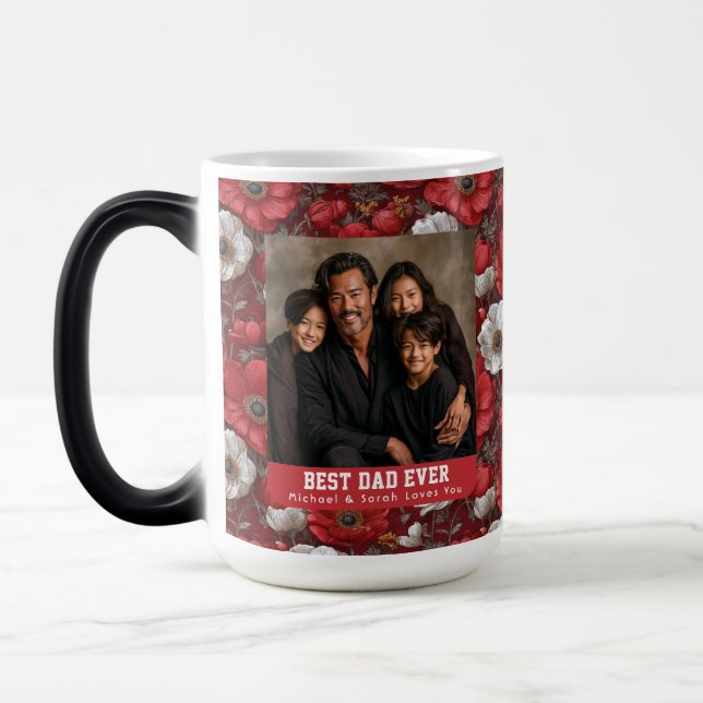 Mug Magic Impression d'anémones rouges pour l'anniversaire d (Gauche)