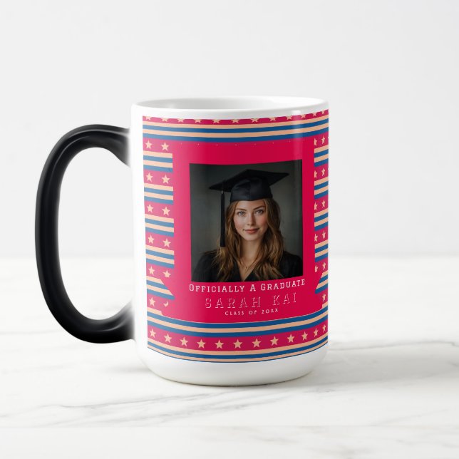 Mug Magic Impression rayure tendance Phd Grad (Gauche)
