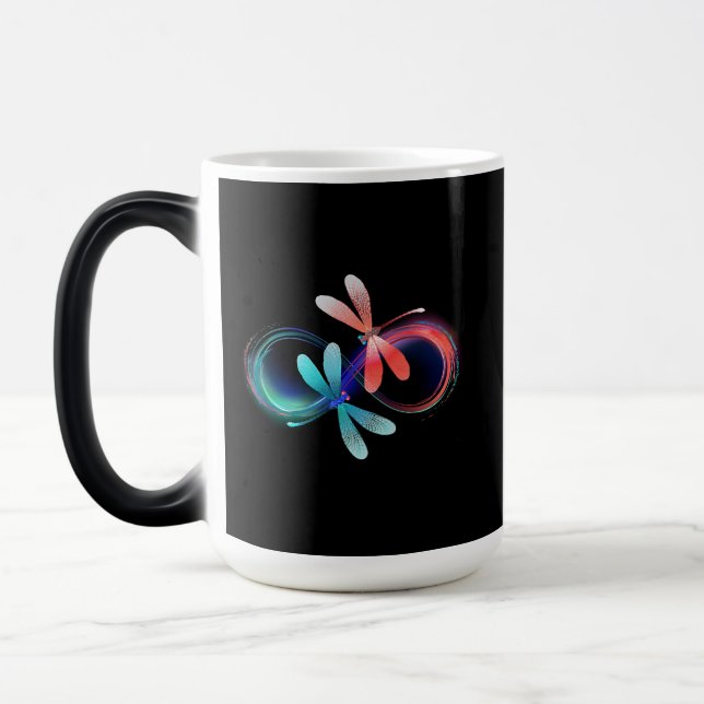 Mug Magic Infini avec des libellules lumineuses (Gauche)