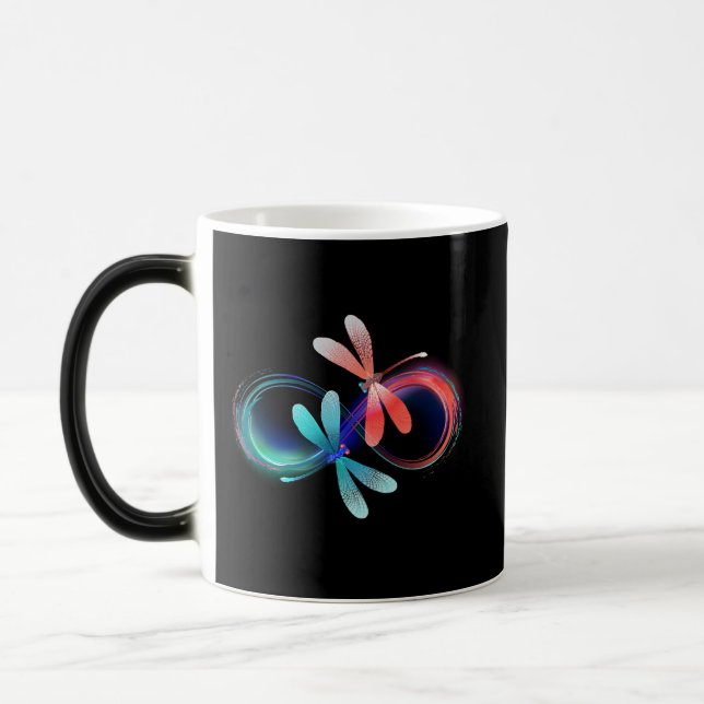 Mug Magic Infini avec des libellules lumineuses (Gauche)