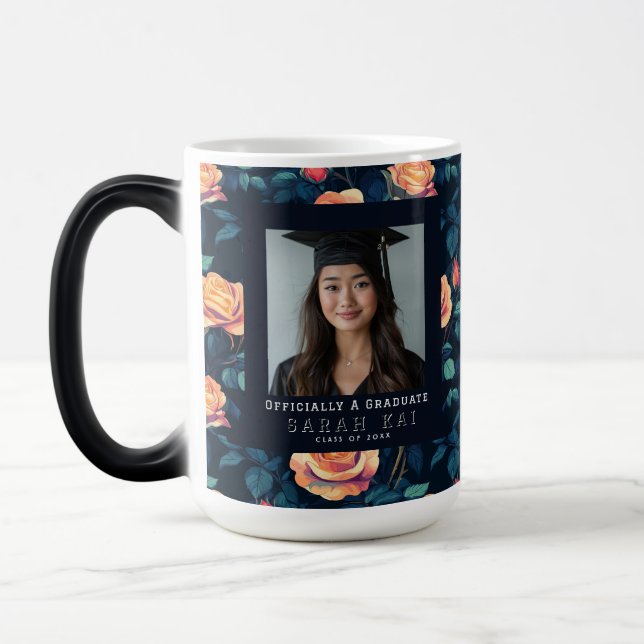 Mug Magic Infirmière certifiée à motif de rose élégant (Gauche)