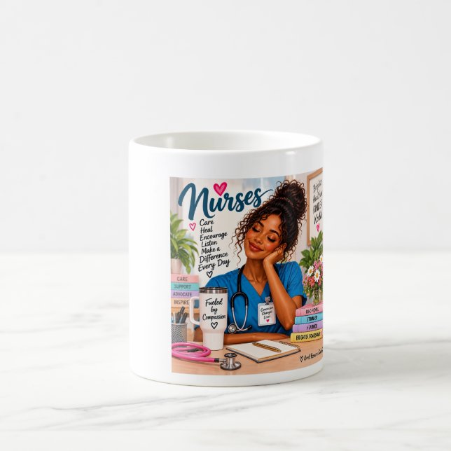 Mug Magic Infirmières alimentées par la compassion (Centre)