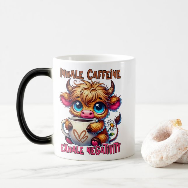 Mug Magic Inhaler la caféine, exhaler la négativité  (Avec donut)