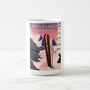 Mug Magic Interlaken Suisse poster voyage ski.
