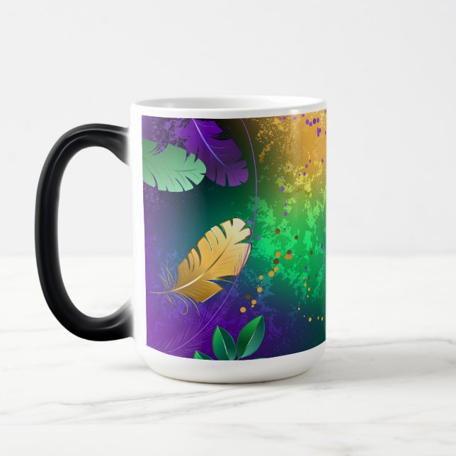 Mug Magic Iridescente mardi gras arrière - plan avec perles (Gauche)