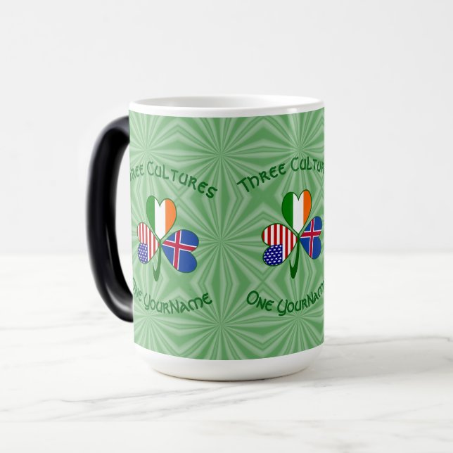 Mug Magic Islande Irlande États-Unis Trèfle Drapeau Personna (Devant gauche)