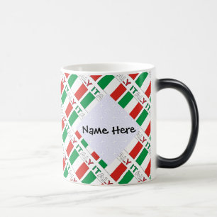 Mug Magic Italie et drapeau italien carrelés avec votre nom