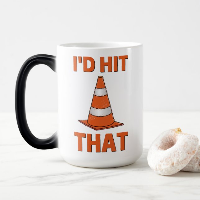 Mug Magic J'ai touché ce drôle de cône orange design autocro (Avec donut)