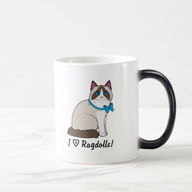 Mug Magic J'aime des chats de Ragdoll (Droite)