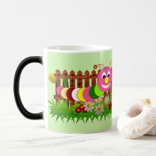 Mug Magic Jardin Whimsical Bug Green Fence Funky Cute Kid