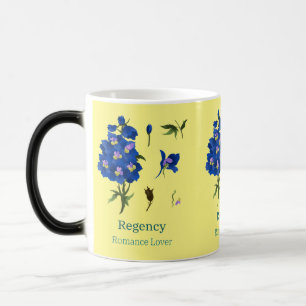 Mug Magic Jaune aux fleurs bleues de larve Romance Lover