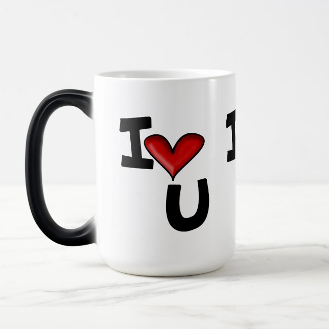 Mug Magic Je t'aime Typographie Graphique (Gauche)