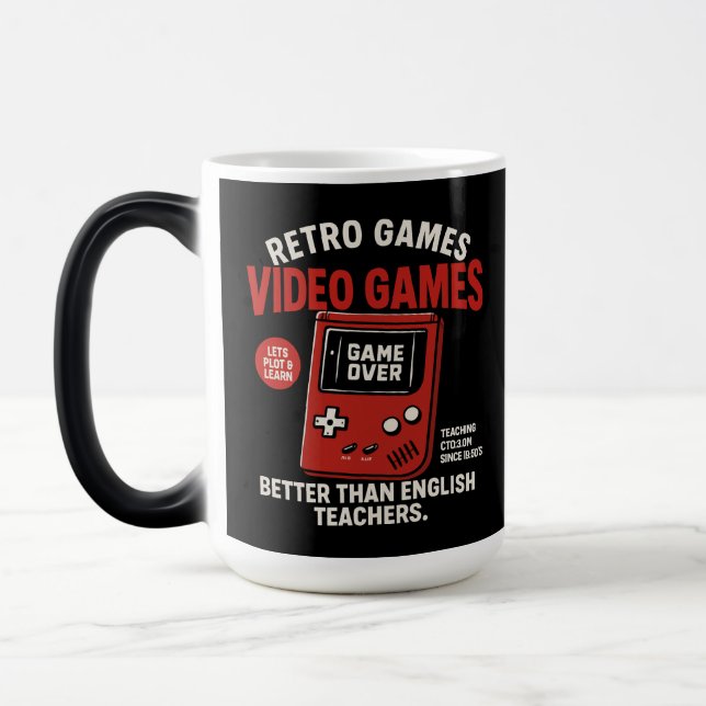 Mug Magic Jeux rétro jeux vidéo enseignant l'anglais depuis  (Gauche)