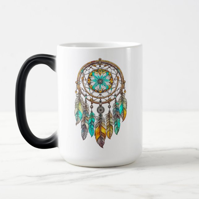 Mug Magic Joli attrape-rêves sarcelle et marron | Doux rêves (Gauche)