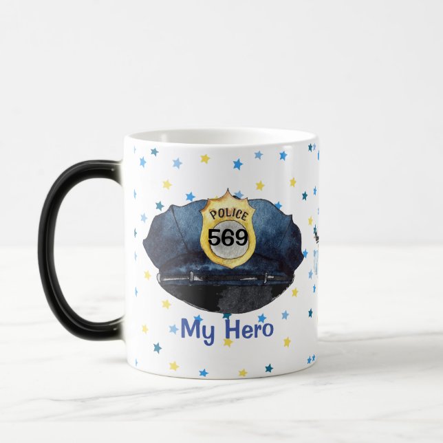 Mug Magic Joli Casquette Bleue de Police (Gauche)