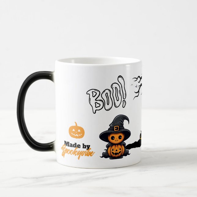 Mug Magic Joli Citrouille de sorcière Halloween | Éffrayant  (Gauche)