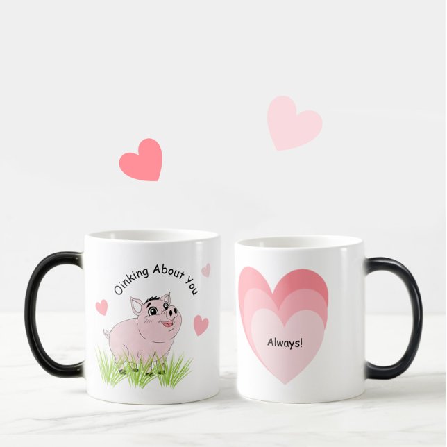 Mug Magic Joli cochon rose pour la Saint-Valentin (Créateur téléchargé)
