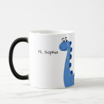 Joli Dinosaure Bleu - Nom personnalisé Sophia