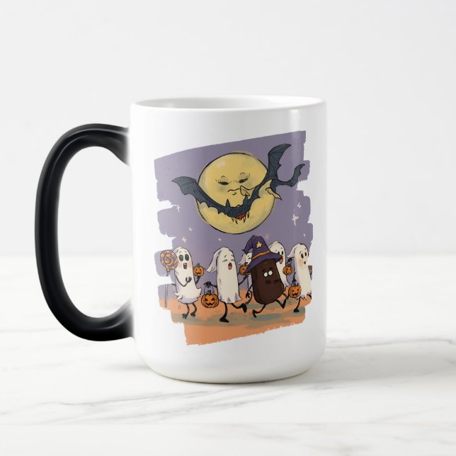 Mug Magic Joli Ghost Kids Trick ou Treat Sous Lune Éffrayant (Gauche)