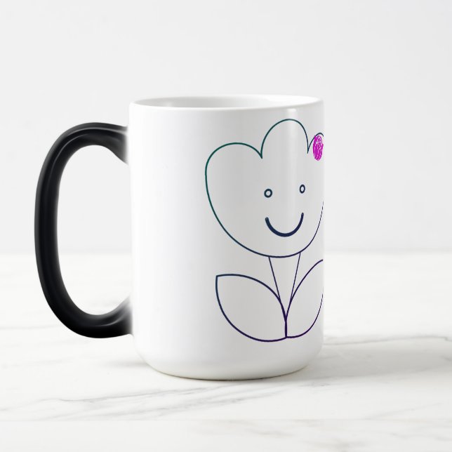 Mug Magic jolie fleur souriante (Gauche)