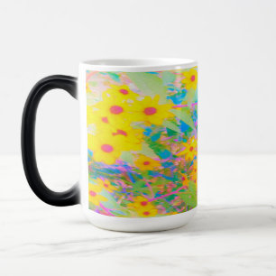 Mug Magic Jolies fleurs jaunes et rouges avec turquoise