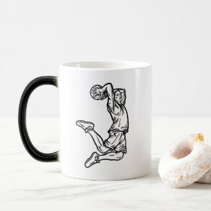 Mug Magic Joueur de basket-ball faisant Slam Dunk Dark Desig