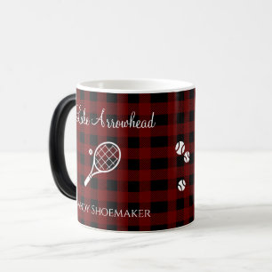 Mug Magic Joueurs de tennis Red Black Plaid nom de lac ballo