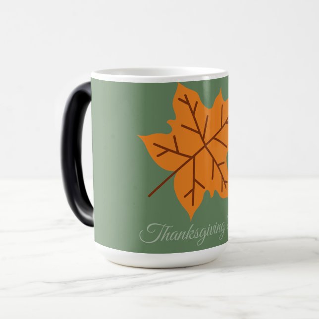 Mug Magic Joyeuse fête de Thanksgiving, Saison d'automne, Mo (Devant gauche)