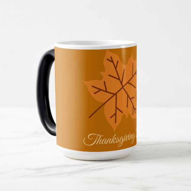 Mug Magic Joyeuse fête de Thanksgiving, Saison d'automne, Mo (Devant gauche)